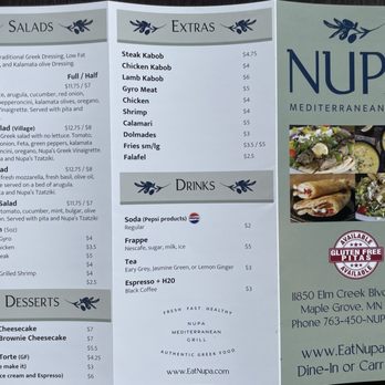 Nupa - Menu (2025.06.06) - Mediterranean Near Me - Maple Grove, Minnesota