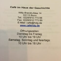 Café im Haus der Geschichte - Adresse & Öffnungszeiten