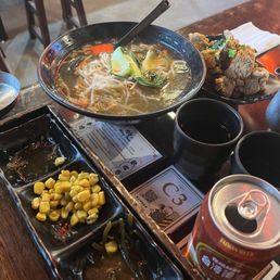 Noodle soup + Taiwanese popcorn chicken Noodle soup + Taiwanese popcorn chicken
