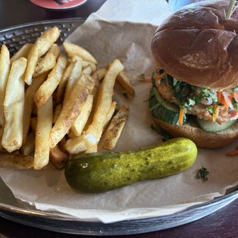 Iron Hill Brewery & Restaurant - Salmon banh mi with French Fries - Breweries Near Me - Maple Shade, New Jersey Iron Hill Brewery & Restaurant - Salmon banh mi with French Fries - Breweries Near Me - Maple Shade, New Jersey