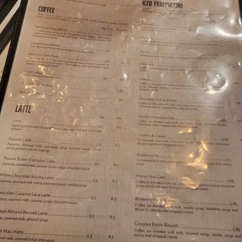 Kava Coffee House - a menu on a table - Coffee & Tea Near Me - Howell, New Jersey
