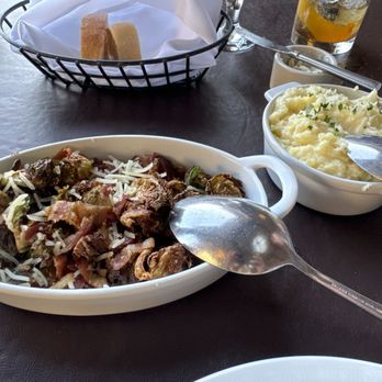 Son'z Steakhouse - Crispy Brussels Sprouts with Bacon & Parmesan and Roasted Garlic Mashed Potatoes - Steakhouses Near Me - Lahaina, Hawaii