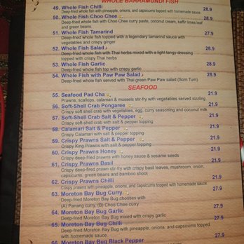 Rose Niyom Thai - 5th page of menu - Thai Near Me - Nundah, QLD