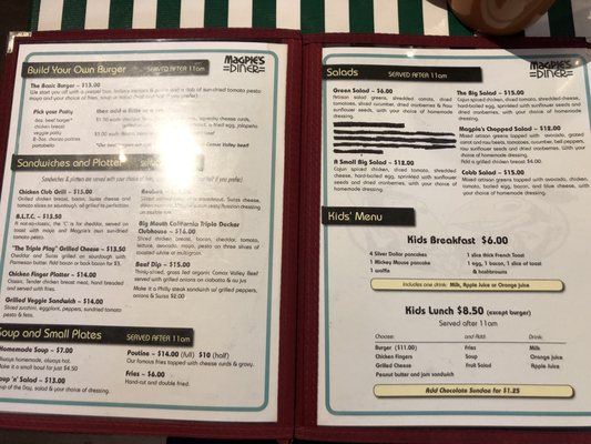 Menu photo 4 Magpie's Diner Powell River, BC