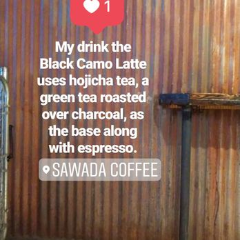 Sawada Coffee - Description of the Black Camo Latte. - Coffee & Tea Near Me - Chicago, Illinois Sawada Coffee - Description of the Black Camo Latte. - Coffee & Tea Near Me - Chicago, Illinois