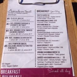 Plum Tucker Cafe - Breakfast menu page one