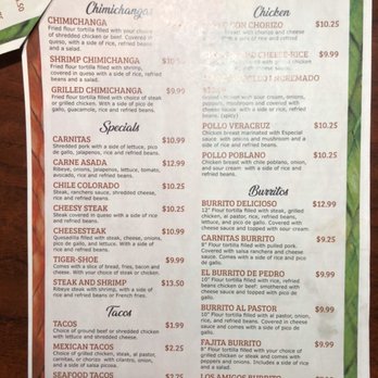 Los Amigos - a menu for a mexican restaurant - Mexican Near Me - Beardstown, Illinois