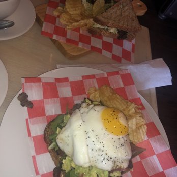 Cafe Peanut - Sunny Side Up Avocado Mash Sandwich $14.50 & Chicken Pesto Sandwich $11.50 - Coffee & Tea Near Me - Jersey City, New Jersey