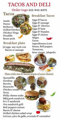 Menu photo 6 Tacos Yo Soy Smithville, TX
