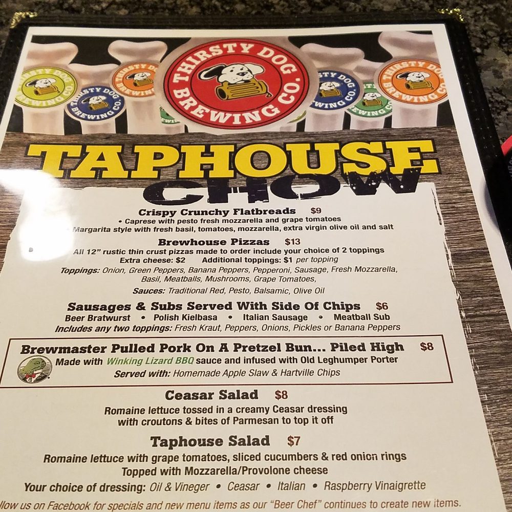 Thirsty Dog TapHouse - Kitchen is open and plenty to choose from - Beer Bar Near Me - Akron, Ohio Thirsty Dog TapHouse - Kitchen is open and plenty to choose from - Beer Bar Near Me - Akron, Ohio