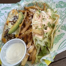 Pick two Kingston taco, bangin beef & jerk fries