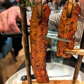 Park Ave Kitchen by David Burke - Black pepper maple glazed bacon, "Clothesline Bacon" - New American Near Me - New York, New York Park Ave Kitchen by David Burke - Black pepper maple glazed bacon, "Clothesline Bacon" - New American Near Me - New York, New York