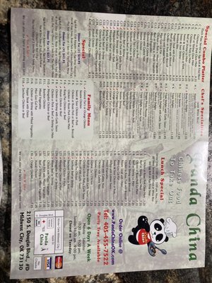 Menu photo 1 Panda China Midwest City, OK