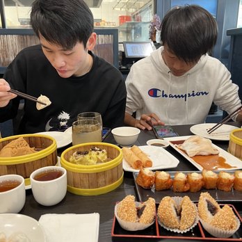 Chef Tony Dim Sum - Shrimp and Pork Dumpling with Black Truffle $6.88, Steamed Sponge Cake $5.88, Deep Fried Shrimp Spring Roll $5.88 - Dim Sum Near Me - Arcadia, California
