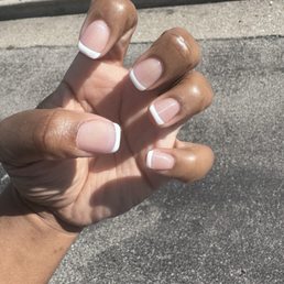 Full set with hand painted French tip $60 Full set with hand painted French tip $60