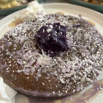 Popping Yolk Cafe - Ube Pancake Stack - Cafes Near Me - Brea, California Popping Yolk Cafe - Ube Pancake Stack - Cafes Near Me - Brea, California