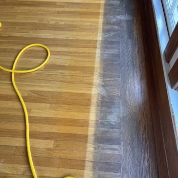 Swirsding's Floor Service - Before..dogs destroyed the finish, which was entirely gone. - Flooring Near Me