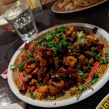 Kwei Fei - Laziji chicken. A bit salty but full of flavor. And spicy. Very spicy. Yes those are cut up dried chilies mixed in. - Chinese Near Me - Charleston, South Carolina Kwei Fei - Laziji chicken. A bit salty but full of flavor. And spicy. Very spicy. Yes those are cut up dried chilies mixed in. - Chinese Near Me - Charleston, South Carolina