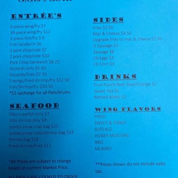 Bird Boxx - the menu for the restaurant - Chicken Wings Near Me - Kingsland, Georgia