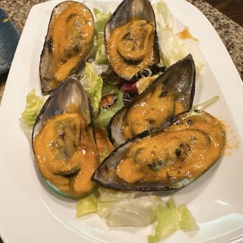 Bangkok Kitchen - Grill Green Mussel(5pcs) - Thai Near Me - Latham, New York Bangkok Kitchen - Grill Green Mussel(5pcs) - Thai Near Me - Latham, New York