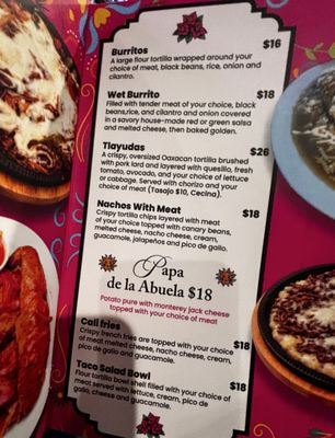 Menu photo 2 La Casa De La Abuela Pomona, CA
