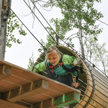 North Shore Adventure Park - tunnel your way through the treetop obstacles! - Climbing Near Me - Silver Bay, Minnesota