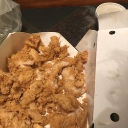 Chicken Express - Box falling apart from being over packed and full of grease
