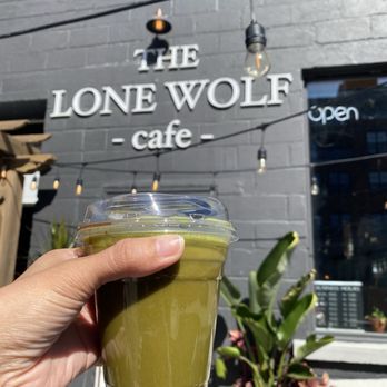 The Lone Wolf - Iced Matcha Latte with Espresso shot and Almond Milk - Coffee & Tea Near Me - Orillia, Ontario