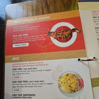 Talay - Menu - Thai Near Me - Palm Desert, California