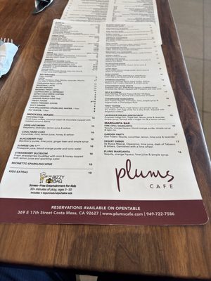 Menu photo 8 Plums Cafe Costa Mesa, CA