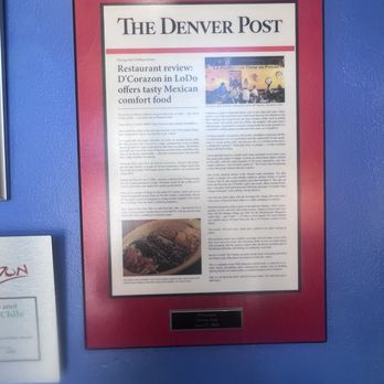 D'Corazon - Post in news paper. - Mexican Near Me - Denver, Colorado