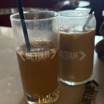 Detour Coffee - Vanilla latte with oat milk and regular latte - Coffee & Tea Near Me - Arlington, Virginia Detour Coffee - Vanilla latte with oat milk and regular latte - Coffee & Tea Near Me - Arlington, Virginia