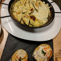 Le Passage Restaurant - Mussels and stuffed potatoes.
