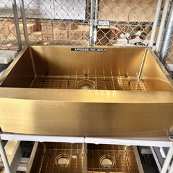 Vega's Flooring Innovation - Gold kitchen sink