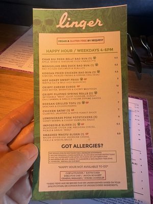 Menu photo 2 Linger Denver, CO
