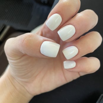 Lux Nails - Simple white mani - Nail Salons Near Me - Raleigh, North Carolina