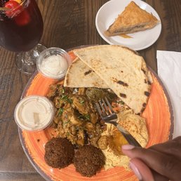 Chicken Shawarma Platter with falafel
