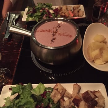 Taureau - Lettuce, croutons, potatoes and Devils Wiff cheese - Fondue Near Me - New York, New York Taureau - Lettuce, croutons, potatoes and Devils Wiff cheese - Fondue Near Me - New York, New York