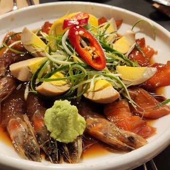 Misoolkwan OC - Half n half raw soy marinated shrimp and raw salmon, delish! @surrea1ity - Korean Near Me - Buena Park, California Misoolkwan OC - Half n half raw soy marinated shrimp and raw salmon, delish! @surrea1ity - Korean Near Me - Buena Park, California