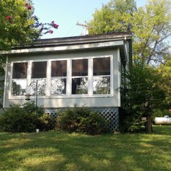 Lake Taneycomo - From lake side. Great cabin and sleeps 8 very comfortable!!!