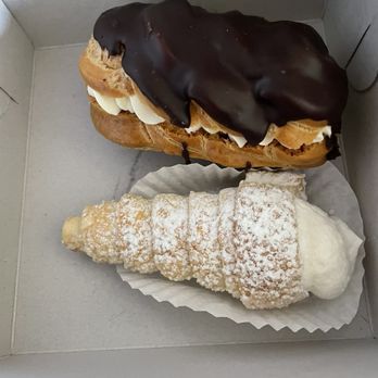 Angela's Eccentric Kitchen - Filled horn and chocolate eclair. So good! - Bakeries Near Me - Santee, California