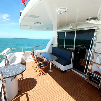 Image Yacht Charters - The Fiesta Forever, 76′ Lazzara, docked in Fort Myers. - Boat Charters Near Me - Fort Myers, Florida Image Yacht Charters - The Fiesta Forever, 76′ Lazzara, docked in Fort Myers. - Boat Charters Near Me - Fort Myers, Florida