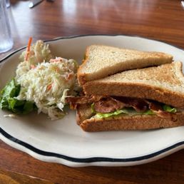 My BLT on Wheat Bread with Coleslaw. My BLT on Wheat Bread with Coleslaw.