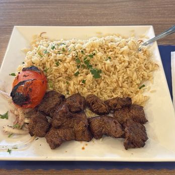 Mediterranean Bistro - Shish kebab plate (filet) - Mediterranean Near Me - Porter Ranch, California
