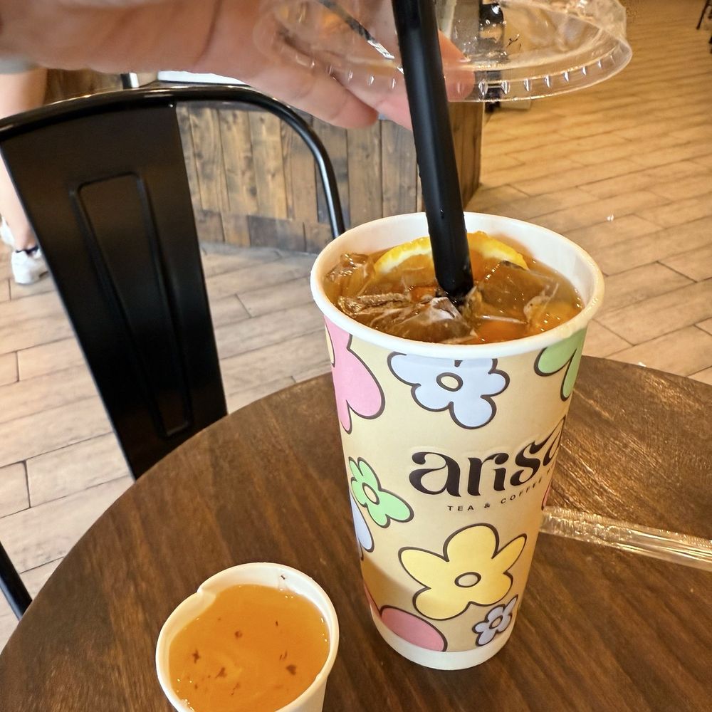 Arisan Tea & Coffee House - My favorite here - peach orange oolong tea - Coffee & Tea Near Me - San Jose, California
