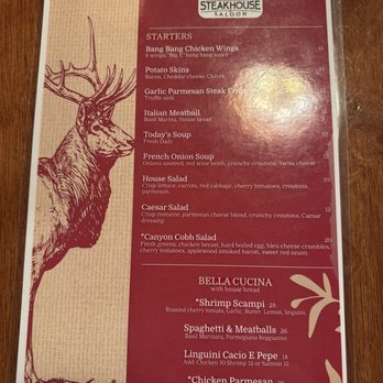 Big E Spaghetti Western Italian Cuisine - Menu (Dec 2025) - Steakhouses Near Me - Grand Canyon, Arizona Big E Spaghetti Western Italian Cuisine - Menu (Dec 2025) - Steakhouses Near Me - Grand Canyon, Arizona
