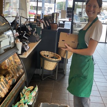 Starbucks - This is Gwen! She is dutifully packing up food to go to the local food bank. She is proud and doing this with joy. I am happy to see that - Coffee & Tea Near Me - Dallas, Texas