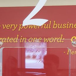 This sign hangs behind the tellers. The understaffing of the branch contradicts this statement. This sign hangs behind the tellers. The understaffing of the branch contradicts this statement.