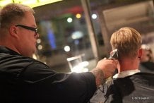 Terry's Golden Comb/OLD SCHOOL BARBER Logo
