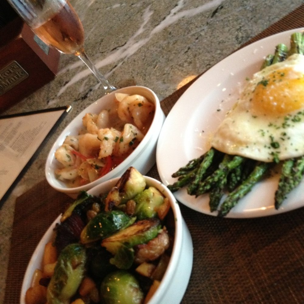 Trevi Cafe & Wine Bar - Roasted Brussels with pancetta, apples & golden raisins, Galician shrimp, roasted asparagus with truffle oil & a local egg! - Wine Bars Near Me - Mashpee, Massachusetts Trevi Cafe & Wine Bar - Roasted Brussels with pancetta, apples & golden raisins, Galician shrimp, roasted asparagus with truffle oil & a local egg! - Wine Bars Near Me - Mashpee, Massachusetts